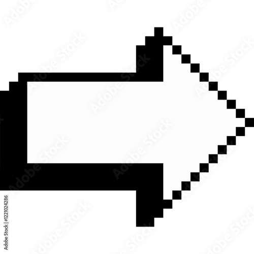 Pixel Arrow icon. 8bit arrow. Black arrow symbol