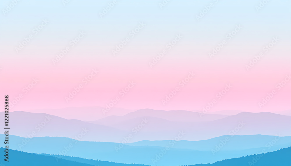 landscape featuring soft pastel colors and gentle hills under a clear sky landscape featuring soft pastel colors and gentle hills under a clear sky