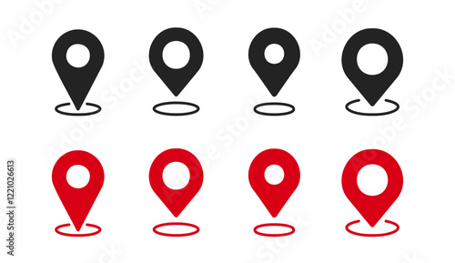 Location or map pin icon symbol set. Location pointer. Map pin vector illustration