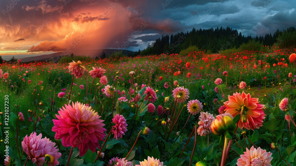 Fototapeta premium majestic field of flowers