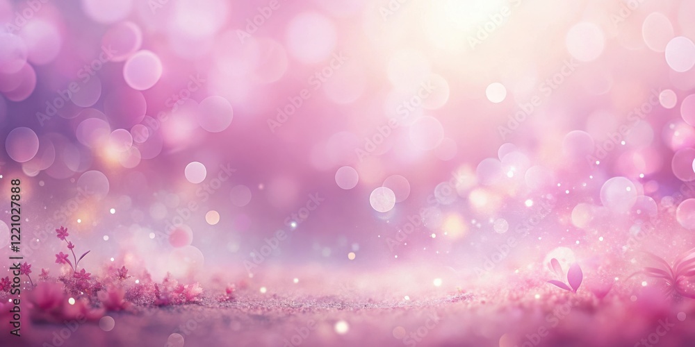 Enchanted Pink Floral Fantasy Background with Sparkling Dust and Soft Bokeh Lights Enchanted Pink Floral Fantasy Background with Sparkling Dust and Soft Bokeh Lights