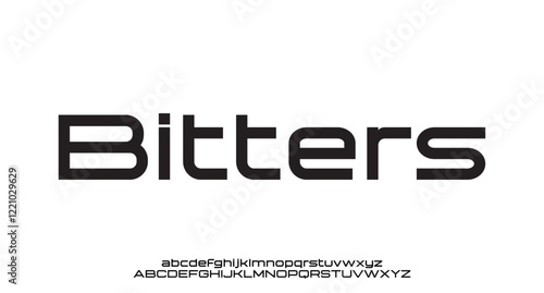 Bitters, Sports minimal tech font letter set. Luxury vector typeface for company. Modern gaming fonts logo design