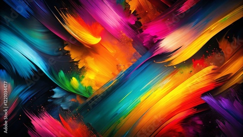 Silhouette Abstract Brushstrokes: Digital Branding Background