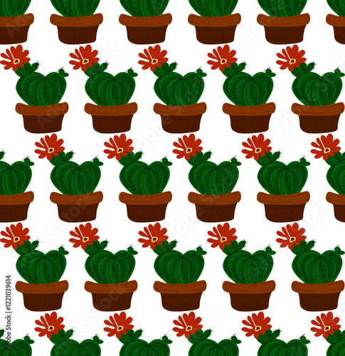 Cartoon style. Festive seamless pattern. Valentine's Day, 14 Feb. Vector background