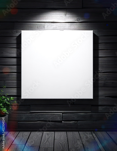 an empty canvas hung on the wall