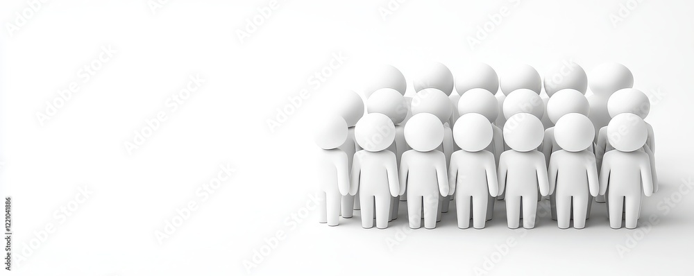 A minimalist group of white, round-headed figures standing in formation, symbolizing unity, teamwork, or community in a clean, modern design. A minimalist group of white, round-headed figures standing in formation, symbolizing unity, teamwork, or community in a clean, modern design.
