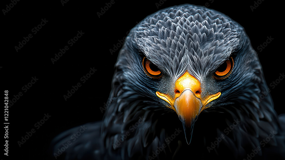 striking image of Bald Eagle showcases its intense gaze and vibrant yellow orange beak, symbolizing strength and majesty in nature striking image of Bald Eagle showcases its intense gaze and vibrant yellow orange beak, symbolizing strength and majesty in nature