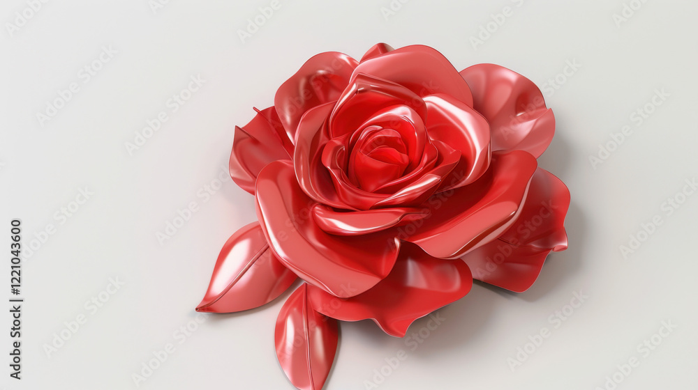 Fototapeta premium red rose on white background