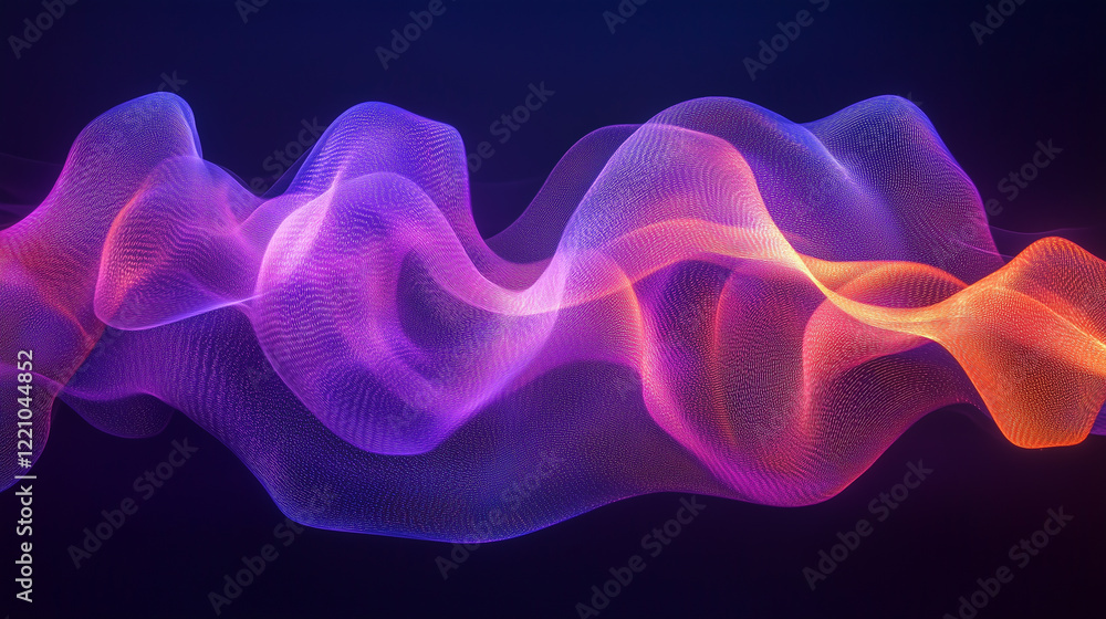 Fototapeta premium Abstract purple and pink light trails on dark background to evoke creativity