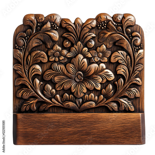 Intricately Carved Wooden Floral Desk Organizer

 photo