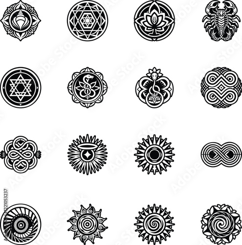 Mystical Symbols Glyph Icon Collection

