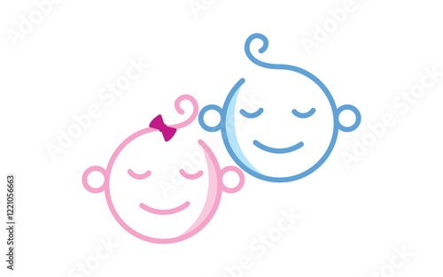 Cute baby logo Vector icon design illustration Template