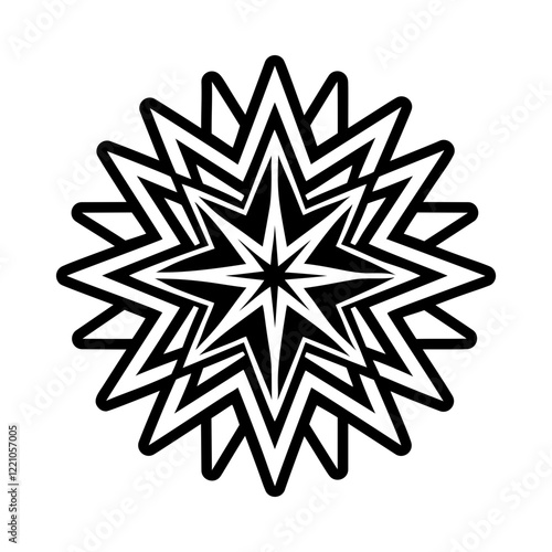 Starburst symbol tattoo, glyph icon