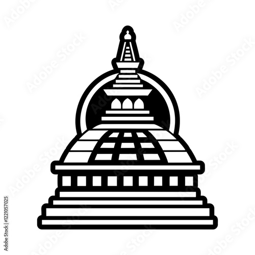 Glyph icon depicting a buddhist stupa