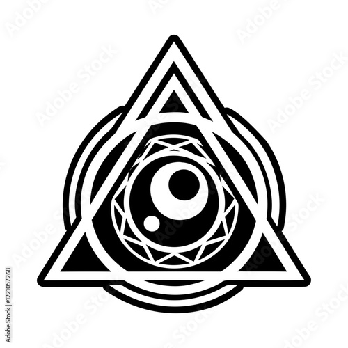 Glyph style icon of triangle symbol