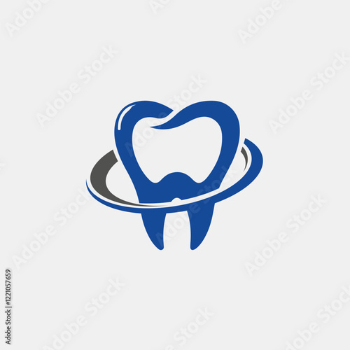 Abstract ental care logo, dent, teeth, natural, green, dental, eco, dentistry logo template photo