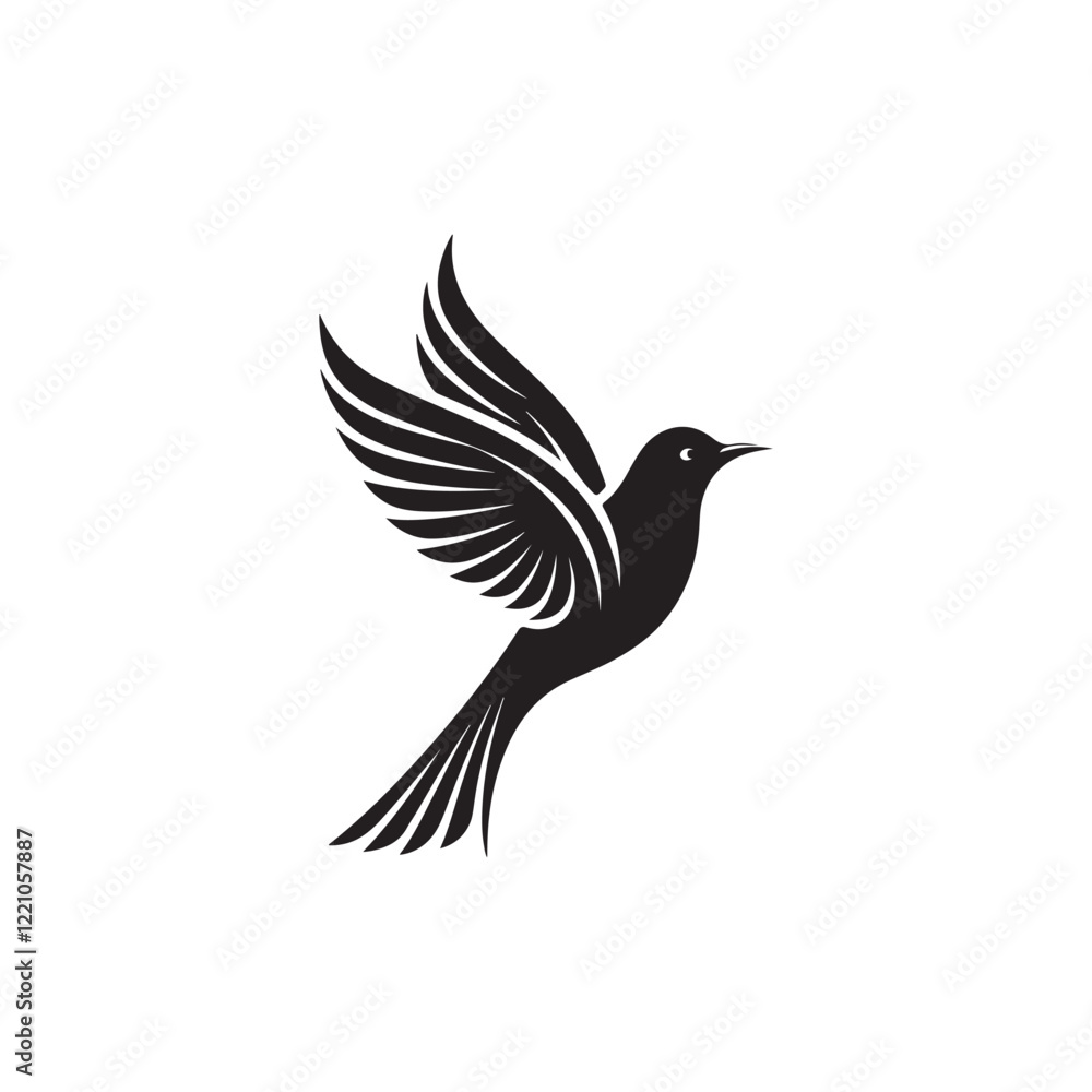 Fototapeta premium bird logo silhouette vector line art logo design