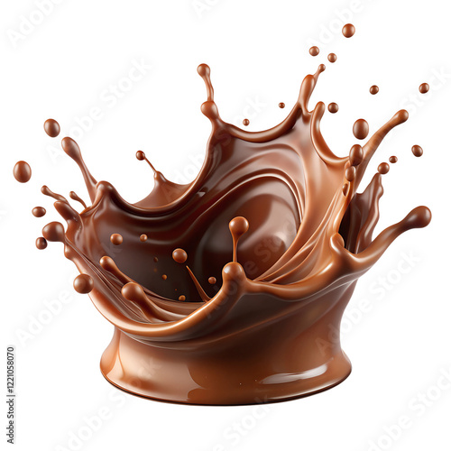 A stack or pieces dark chocolate of broken chocolate pieces with transparent background