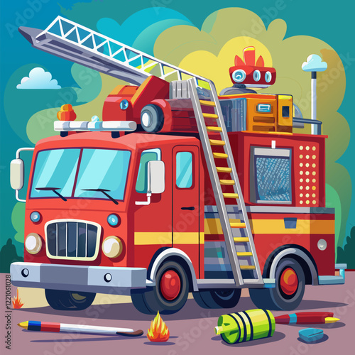 Fire Truck Vector Design