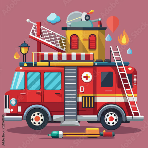 Fire Truck Vector Design