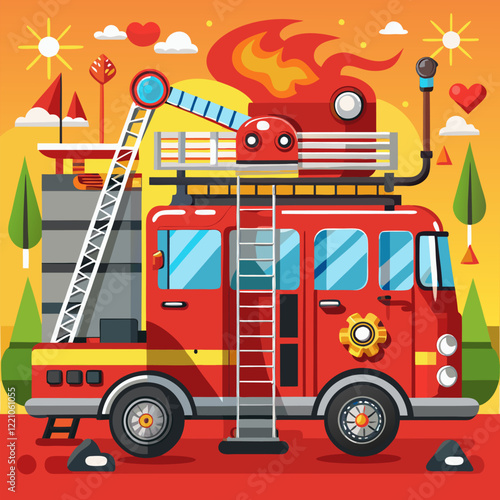 Fire Truck Vector Design