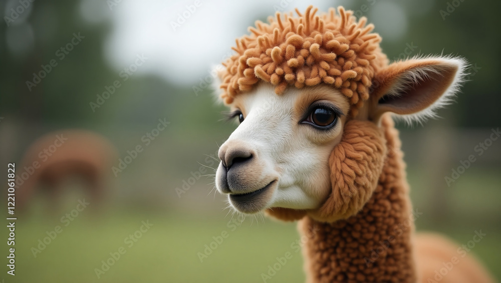 Obraz premium Funny Alpaca with a Quirky Expression