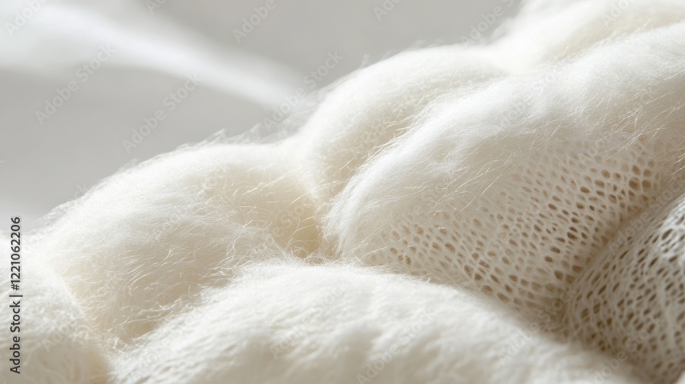 Soft White Textile with Delicate Texture Close-Up Soft White Textile with Delicate Texture Close-Up