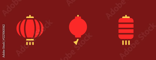Chinese lantern | Chinese New Year,  Spring Festival icons set