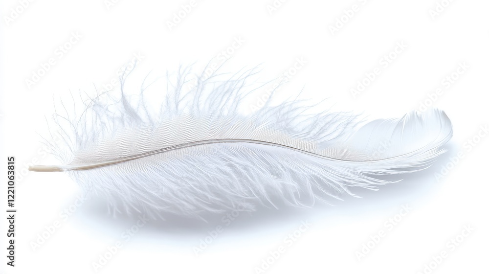 Elegant White Feather on Light Background Elegant White Feather on Light Background