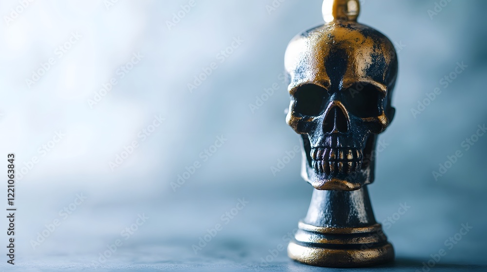 Obraz premium Haunting Skull Symbolizing Mortality and Anticipation of Risks in Projects
