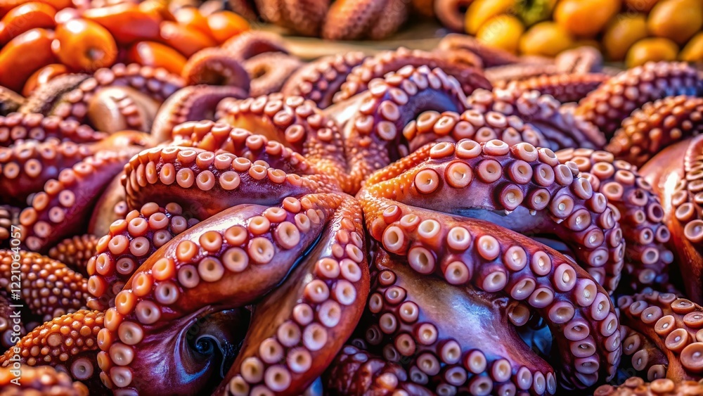 Venetian Fish Market: A Macro View of Fresh Octopuses Venetian Fish Market: A Macro View of Fresh Octopuses