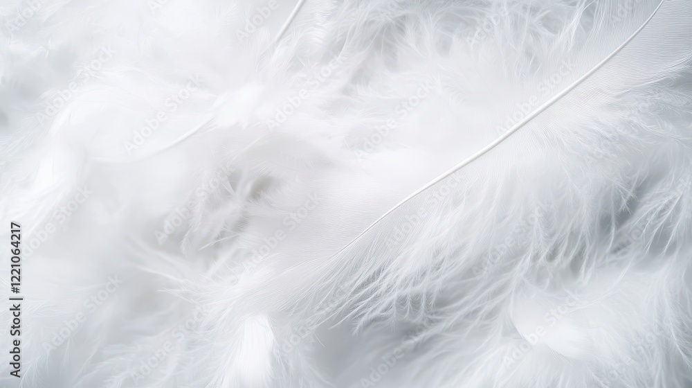 Soft White Feathers on a Gentle Background Soft White Feathers on a Gentle Background