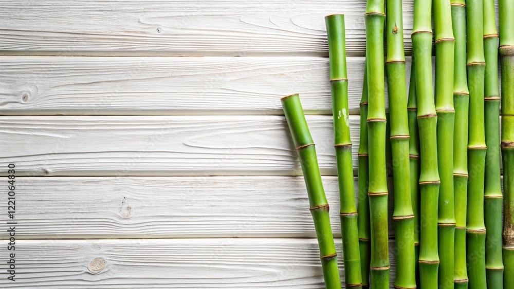 Fototapeta premium bamboo leaves on bamboo