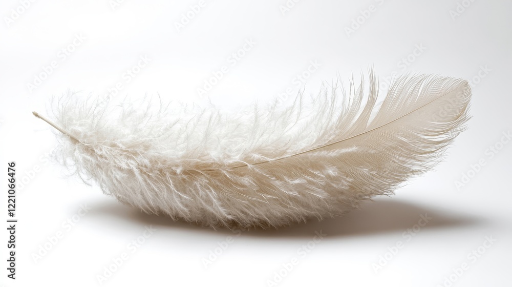 Delicate White Feather on Soft Background Delicate White Feather on Soft Background