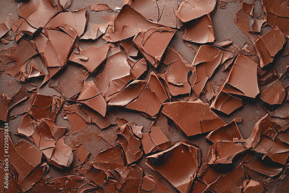 Close up view of a broken glass window with sharp edges and shattered pieces reflecting light in various directions