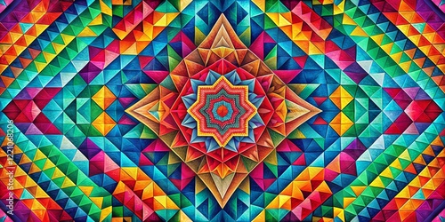 Vibrant Geometric Panoramic Background for Marketing and Branding