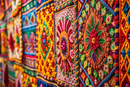 Vibrant Geometric Textile Patterns for Marketing & Branding Campaigns