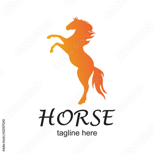 Horse logo design simple concept Premium Vector photo