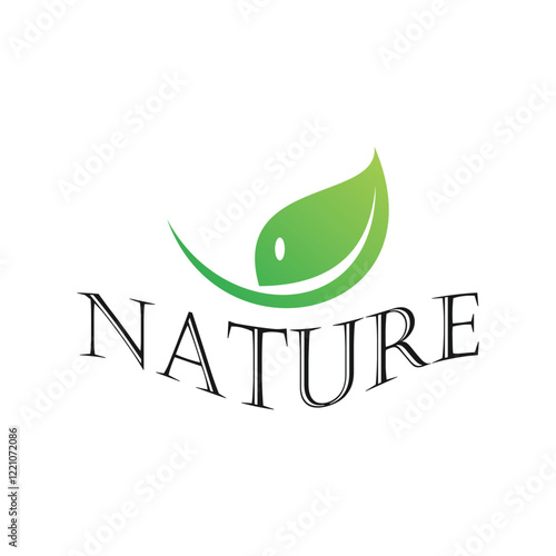 Nature logo design simple concept Premium Vector