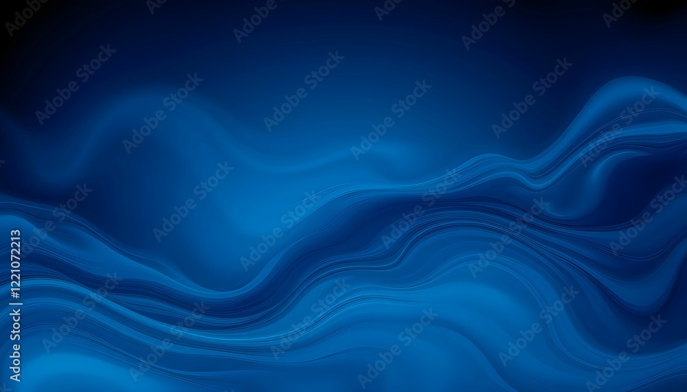 Fototapeta premium abstract underwater scene, swirling blue waves, deep ocean currents, fluid dynamics, ethereal aquatic patterns, bioluminescent glow, digital art