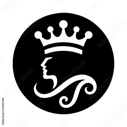 simple vector icon of king with crown