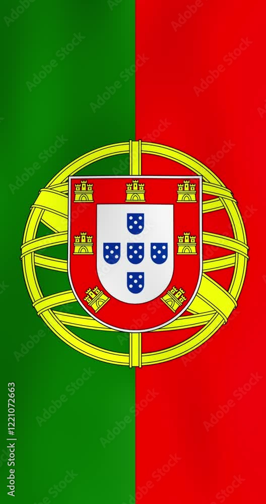 Portugal Flag Waving in The Wind | 4k Vertical Video | Realistic Animation Portugal Flag Waving in The Wind | 4k Vertical Video | Realistic Animation