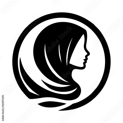 hijab icon simple vector logo