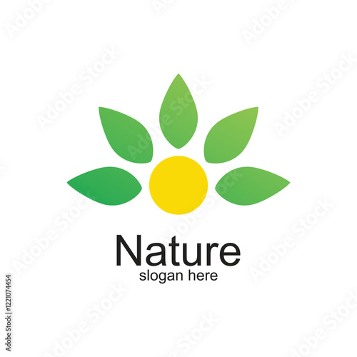Nature logo design simple concept Premium Vector