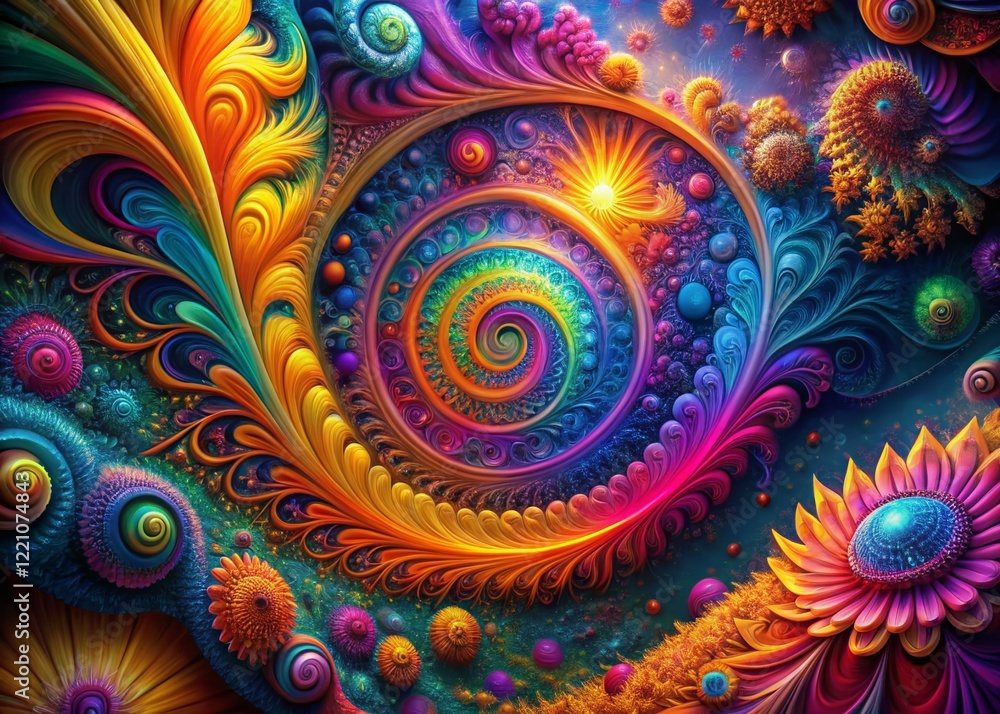 Vibrant Abstract Colorful Patterns: Surreal Psychedelic Art Background Vibrant Abstract Colorful Patterns: Surreal Psychedelic Art Background