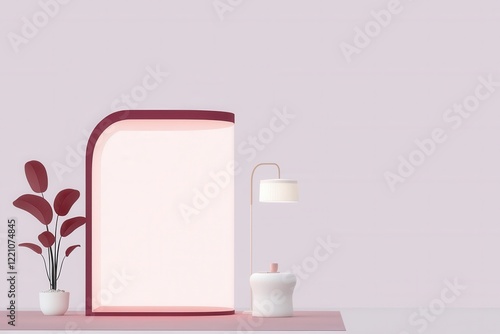 Wallpaper Mural Stylish modern decor featuring a plant and elegant lamp. Torontodigital.ca