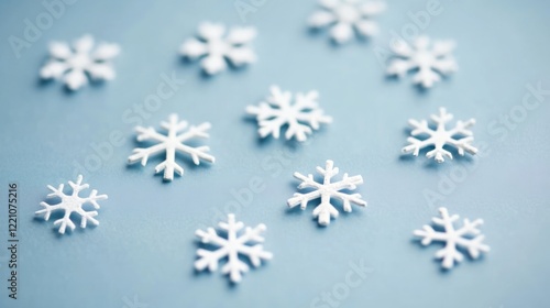 Light Blue Background with Scattered Snowflakes
