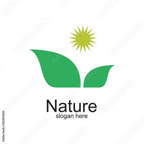 Nature logo design simple concept Premium Vector
