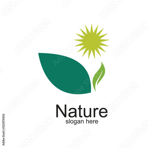 Nature logo design simple concept Premium Vector