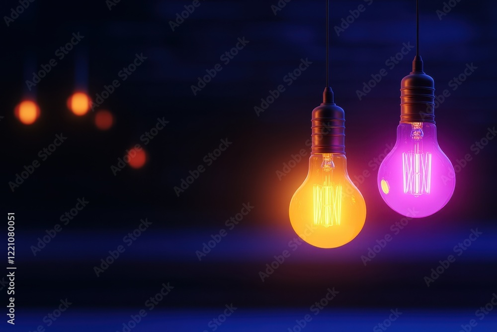 Hanging light bulbs illuminating a room with string vintage style home decor warm glow decorative lighting ideas Hanging light bulbs illuminating a room with string vintage style home decor warm glow decorative lighting ideas